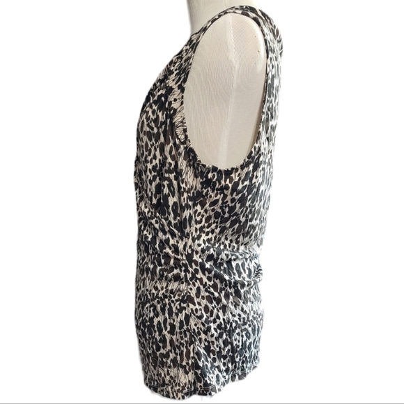 Ann Taylor Brown and Cream Sleeveless Top Size XL - Picture 2 of 5